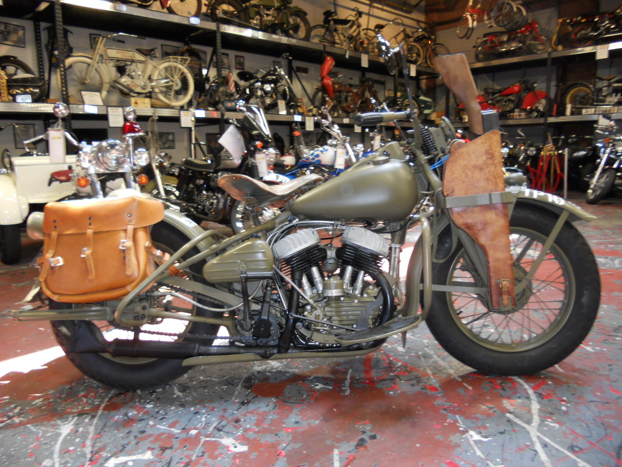 Ihmc Antique Museum Iron Horse Motorcycles Monroe North Carolina   Green Army Bike 001 